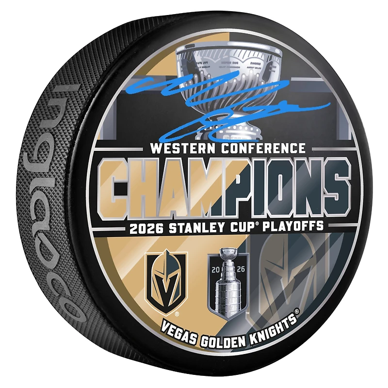 Mitch Marner Vegas Golden Knights Autographed 2026 Western Conference Champions Hockey Puck