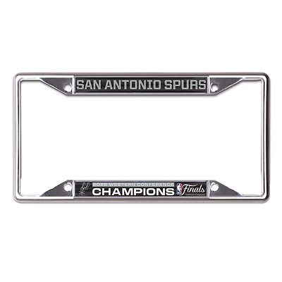WinCraft San Antonio Spurs 2026 NBA Western Conference Champions Laser Cut Metal License Plate Frame
