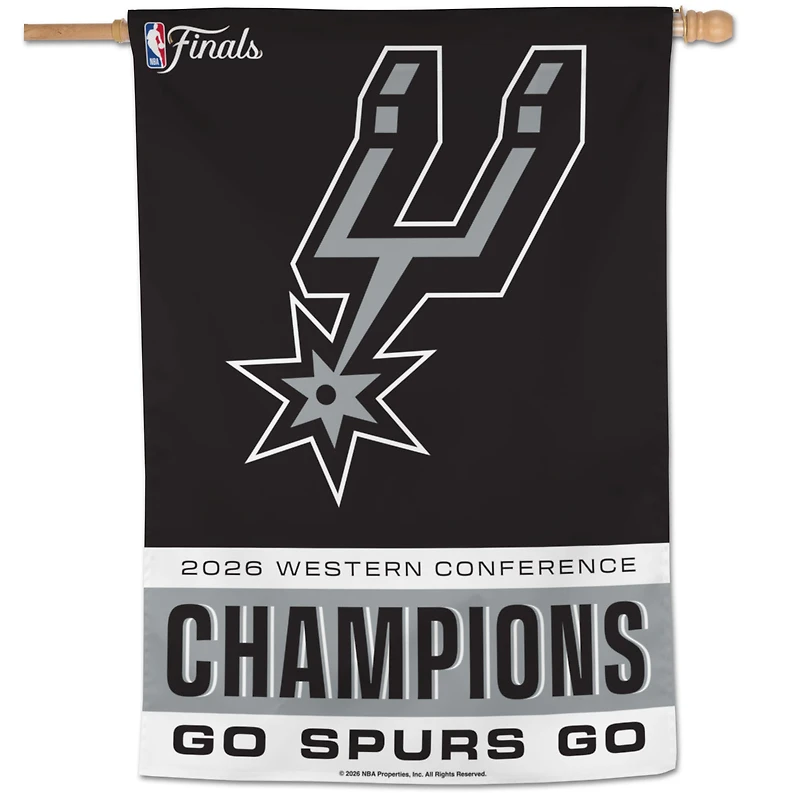 WinCraft San Antonio Spurs 2026 NBA Western Conference Champions 28" x 40" Single-Sided Vertical Banner