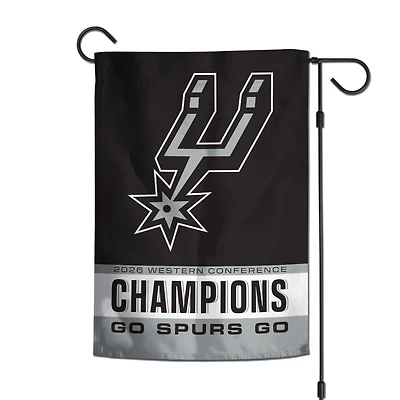 WinCraft San Antonio Spurs 2026 NBA Western Conference Champions 12" x 18" Double-Sided Garden Flag
