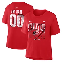Women's Red Carolina Hurricanes 2026 Stanley Cup Final Custom Name & Number T-Shirt