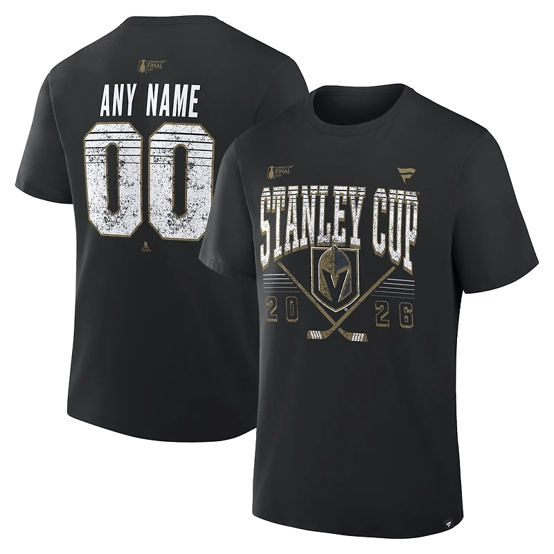 Men's Black Vegas Golden Knights 2026 Stanley Cup Final Custom Name & Number T-Shirt