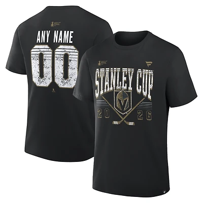 Men's Black Vegas Golden Knights 2026 Stanley Cup Final Custom Name & Number T-Shirt