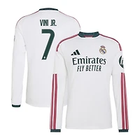 Men's adidas Vini Jr. White Real Madrid 2026/27 Home Replica Long Sleeve Jersey