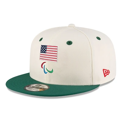 Men's New Era Cream Team USA Paralympics Chrome 9FIFTY Snapback Hat