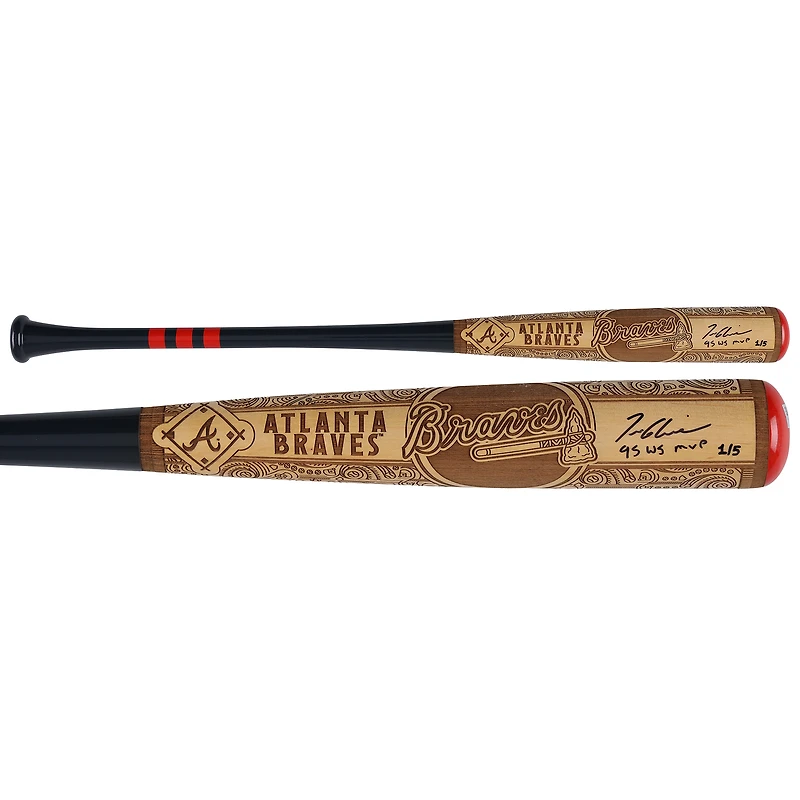 Tom Glavine Atlanta Braves Autographed Pillbox Bat Company Mural Series Bat with "95 WS MVP" Inscription