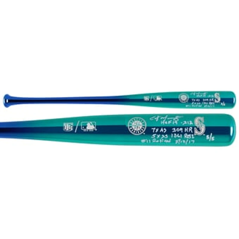 Edgar Martínez Seattle Mariners Autographed Big Time Bats Chrome Bat with Multiple Inscriptions - Limited Edition #5/5