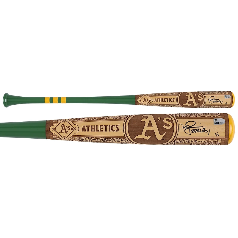 Mark McGwire Athletics Autographed Pillbox Bat Company Mural Series Bat with "1987 AL ROY" Inscription