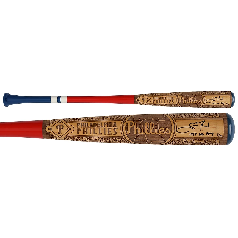Scott Rolen Philadelphia Phillies Autographed Pillbox Bat Company Mural Series Bat with "1997 NL ROY" Inscription - Limited Edition of 5