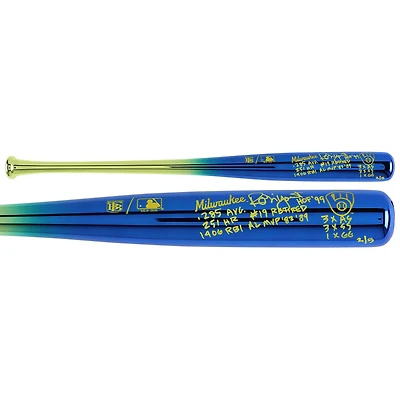 Robin Yount Milwaukee Brewers Autographed Big Time Bats Chrome Bat with Multiple Inscriptions - Limited Edition of 5