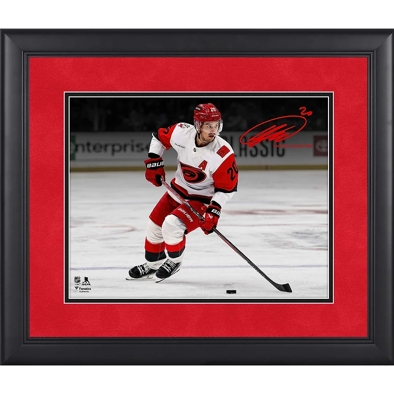Sebastian Aho Carolina Hurricanes Facsimile Signature Framed 11" x 14" Spotlight Photograph