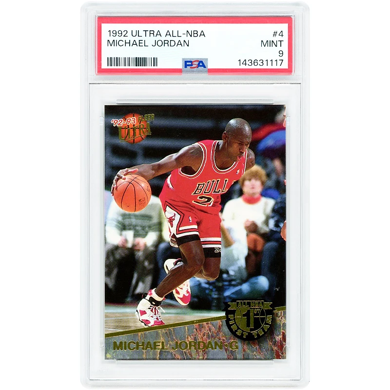 Michael Jordan Chicago Bulls 1992-93 Fleer Ultra All NBA #4 PSA Authenticated 9 Card