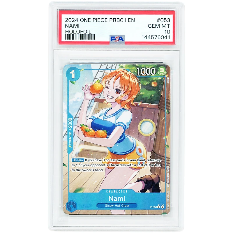 Nami 2024 One Piece The Best Holofoil #053 PSA Authenticated 10 Card
