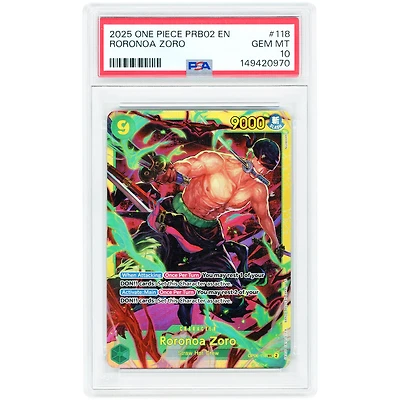 Roronoa Zoro 2025 One Piece The Best Vol 2 #118 PSA Authenticated 10 Card