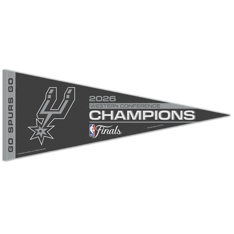 WinCraft San Antonio Spurs 2026 NBA Western Conference Champions 12" x 30" Premium Pennant