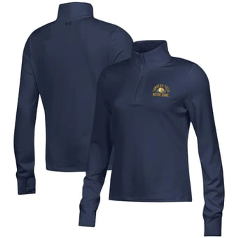 Women's Under Armour Navy Notre Dame Fighting Irish 2026 Shamrock Series Motion Quarter-Zip Pullover