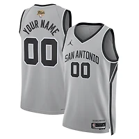 Unisex Jordan Brand  Silver San Antonio Spurs 2026 NBA Finals Patch Swingman Custom Jersey - Statement Edition