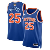 Unisex Nike Mikal Bridges Blue New York Knicks 2026 NBA Finals Patch Swingman Jersey - Icon Edition