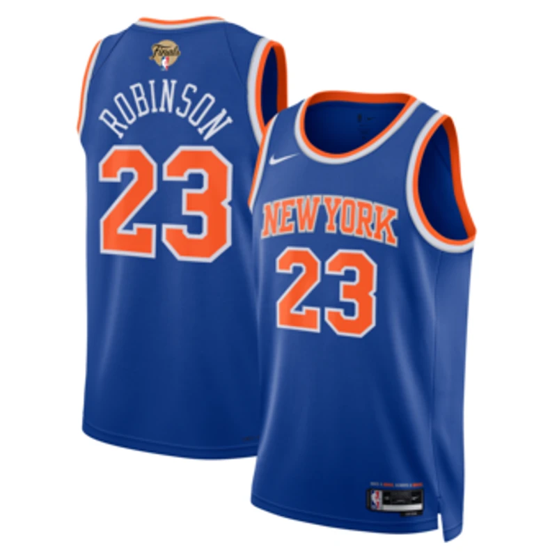 Unisex Nike Mitchell Robinson Blue New York Knicks 2026 NBA Finals Patch Swingman Jersey - Icon Edition