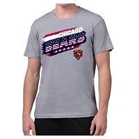 Men's Starter Gray Chicago Bears Patriotic Paint T-Shirt