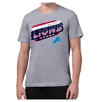 Men's Starter Gray Detroit Lions Patriotic Paint T-Shirt
