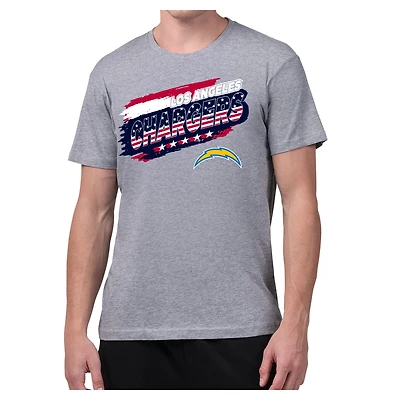 Men's Starter Gray Los Angeles Chargers Patriotic Paint T-Shirt