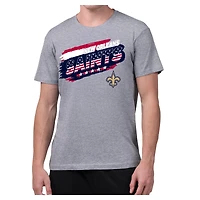 Men's Starter Gray New Orleans Saints Patriotic Paint T-Shirt