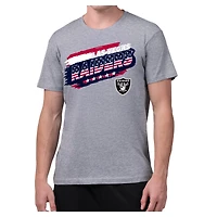 Men's Starter Gray Las Vegas Raiders Patriotic Paint T-Shirt