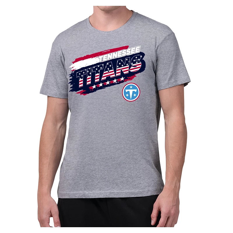 Men's Starter Gray Tennessee Titans Patriotic Paint T-Shirt