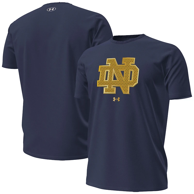 Men's Under Armour  Navy Notre Dame Fighting Irish 2026 Shamrock Series Metallic Jersey Performance Cotton T-Shirt
