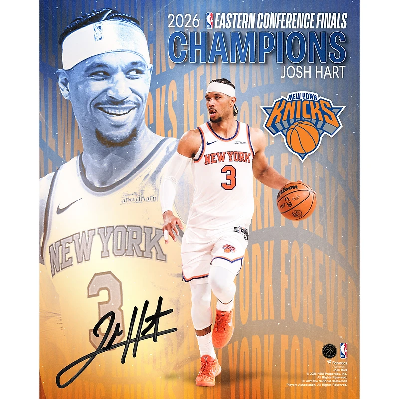 Josh Hart New York Knicks Autographed 16" x 20" 2026 NBA Eastern Conference Champions Collage Photograph