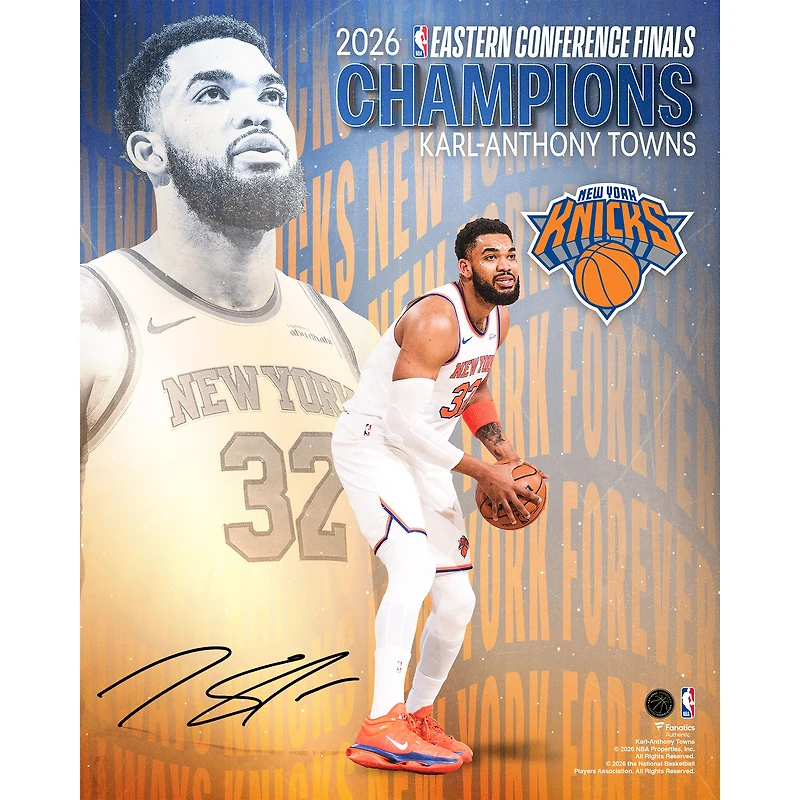 Karl-Anthony Towns New York Knicks Autographed 16" x 20" 2026 NBA Eastern Conference Champions Collage Photograph