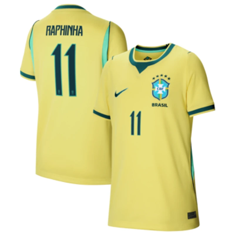 Youth Nike Raphinha Yellow Brazil National Team 2026 Home Stadium Replica Jersey