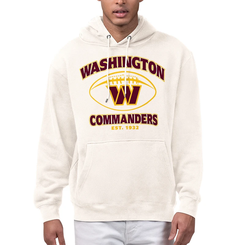 Men's Starter Cream Washington Commanders Kickoff Fleece Hoodie