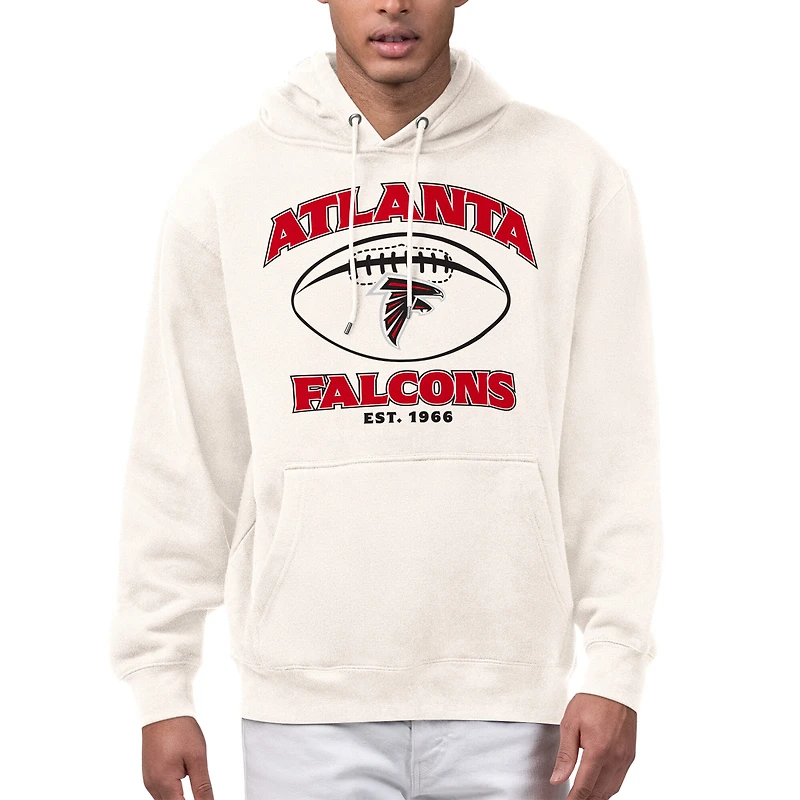 Men's Starter Cream Atlanta Falcons Kickoff Fleece Hoodie