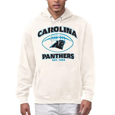 Men's Starter Cream Carolina Panthers Kickoff Fleece Hoodie