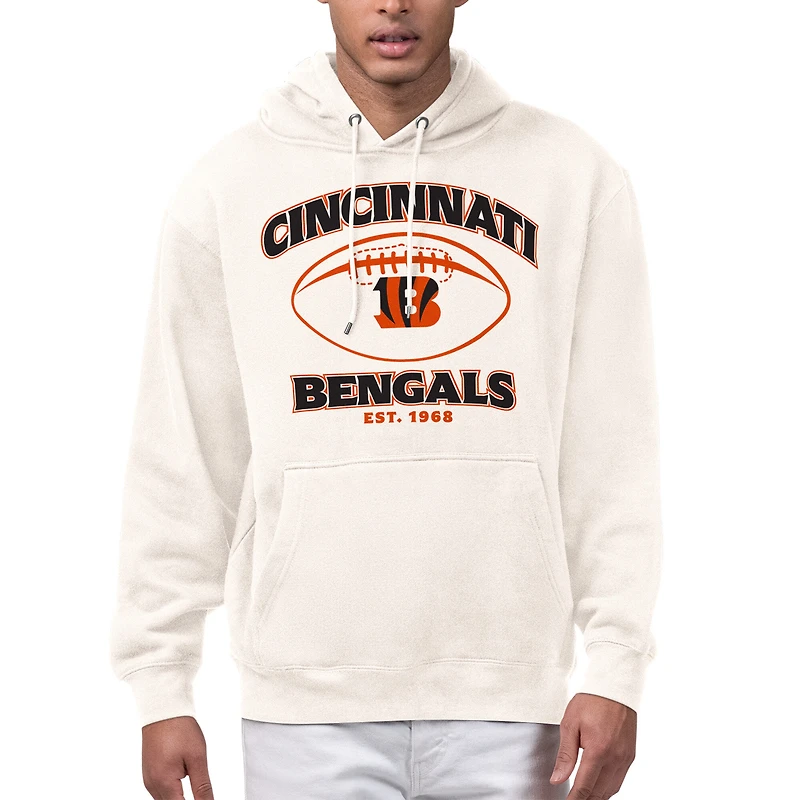 Men's Starter Cream Cincinnati Bengals Kickoff Fleece Hoodie