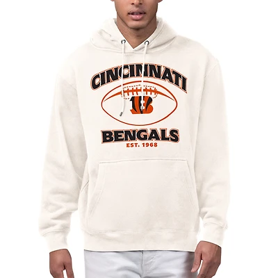 Men's Starter Cream Cincinnati Bengals Kickoff Fleece Hoodie