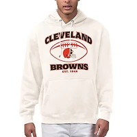 Men's Starter Cream Cleveland Browns Kickoff Fleece Hoodie