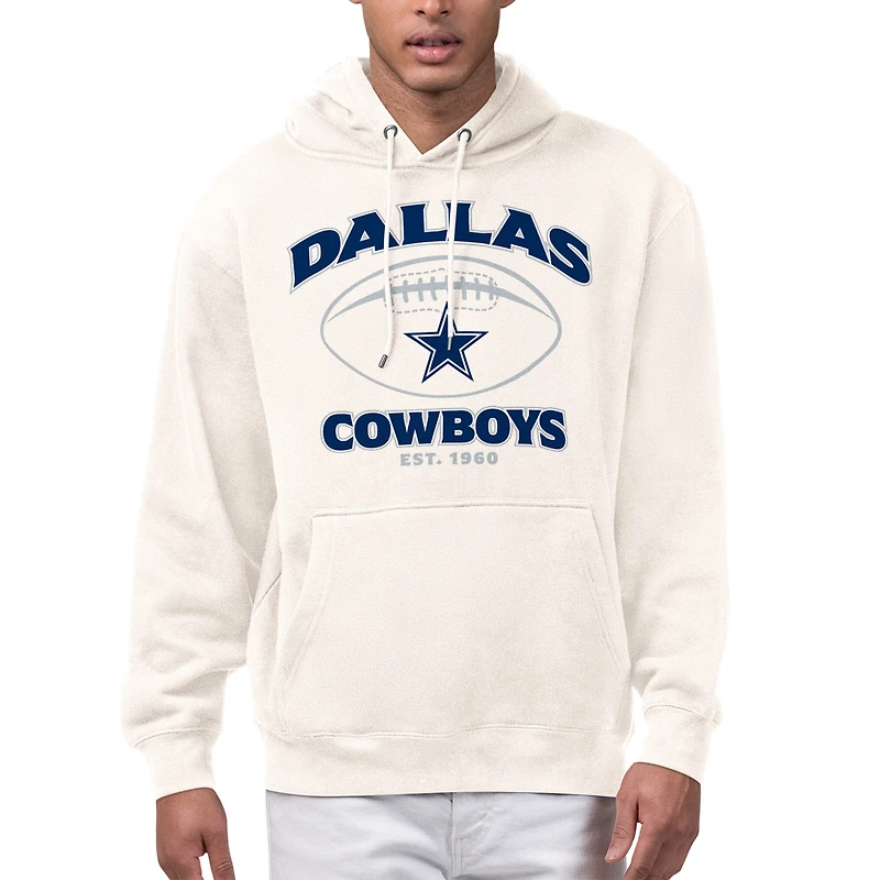 Men's Starter Cream Dallas Cowboys Kickoff Fleece Hoodie