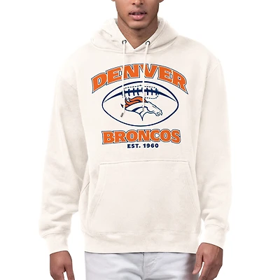 Men's Starter Cream Denver Broncos Kickoff Fleece Hoodie