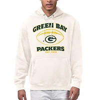 Men's Starter Cream Green Bay Packers Kickoff Fleece Hoodie