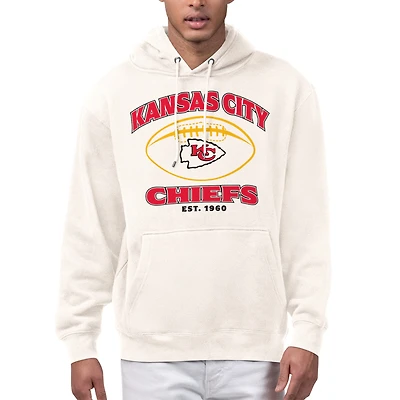 Men's Starter Cream Kansas City Chiefs Kickoff Fleece Hoodie