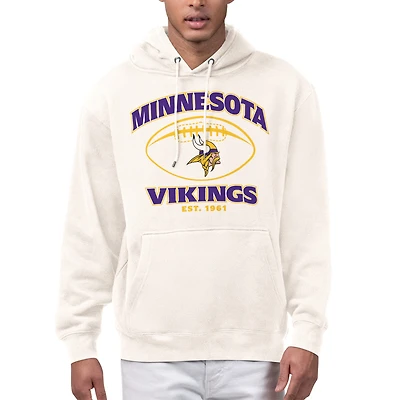 Men's Starter Cream Minnesota Vikings Kickoff Fleece Hoodie
