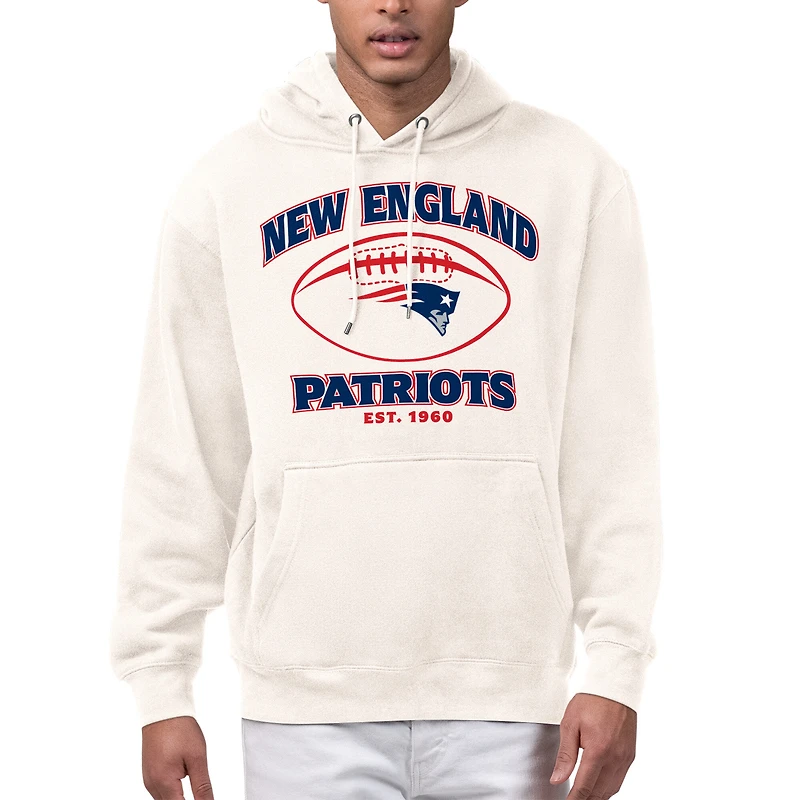Men's Starter Cream New England Patriots Kickoff Fleece Hoodie