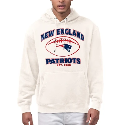 Men's Starter Cream New England Patriots Kickoff Fleece Hoodie