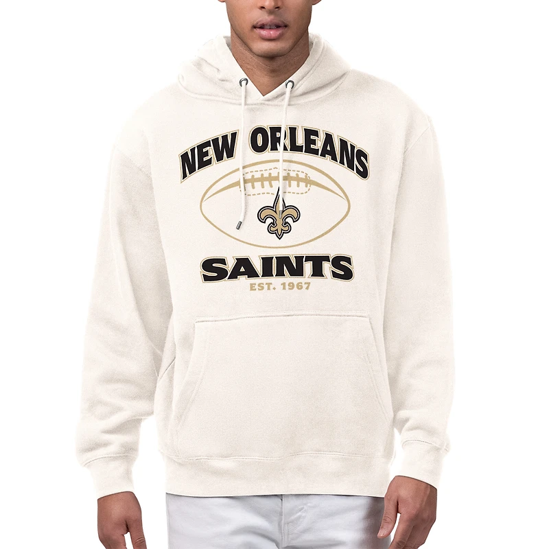 Men's Starter Cream New Orleans Saints Kickoff Fleece Hoodie