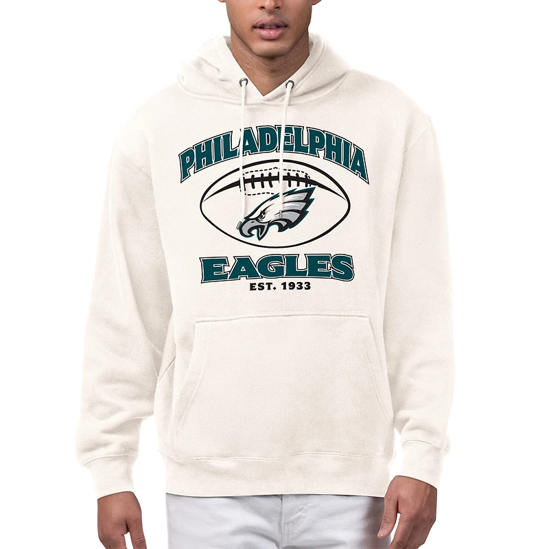 Men's Starter Cream Philadelphia Eagles Kickoff Fleece Hoodie