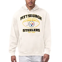 Men's Starter Cream Pittsburgh Steelers Kickoff Fleece Hoodie
