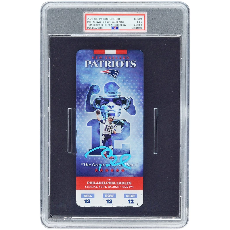 Tom Brady New England Patriots Autographed Tom Brady Retirement Ceremony Commemorative Ticket PSA Authenticated /10 Ticket from September 10